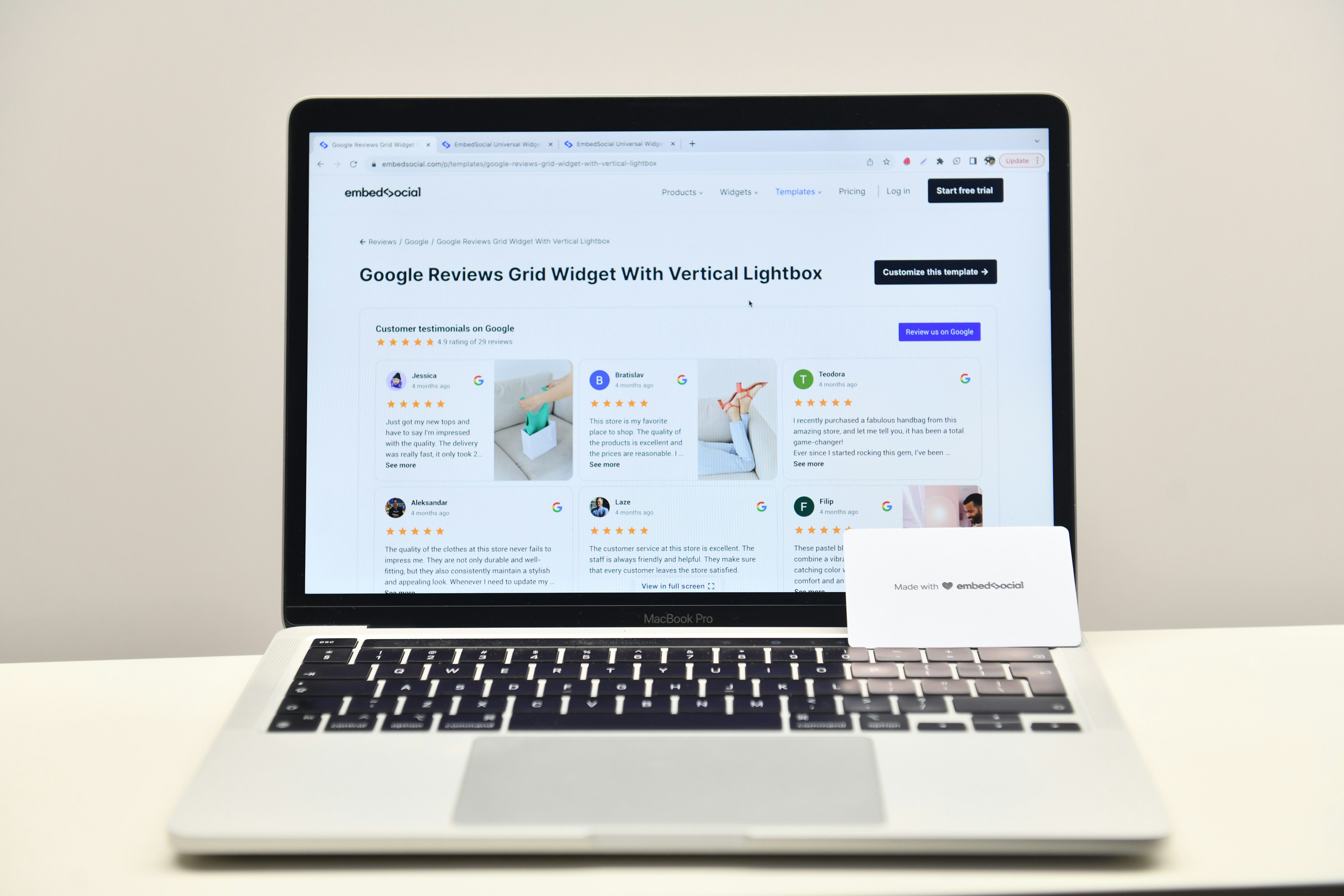 Display user-generated content with the Google reviews widget on your website with EmbedSocial.